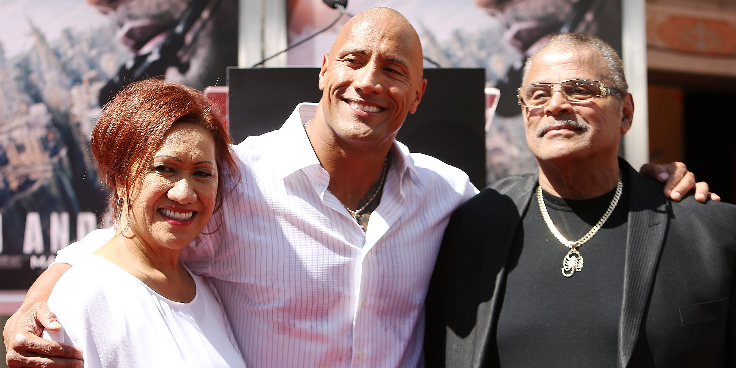 Dwayne Johnson and his parents Ata and Rocky | Source: Getty Images 