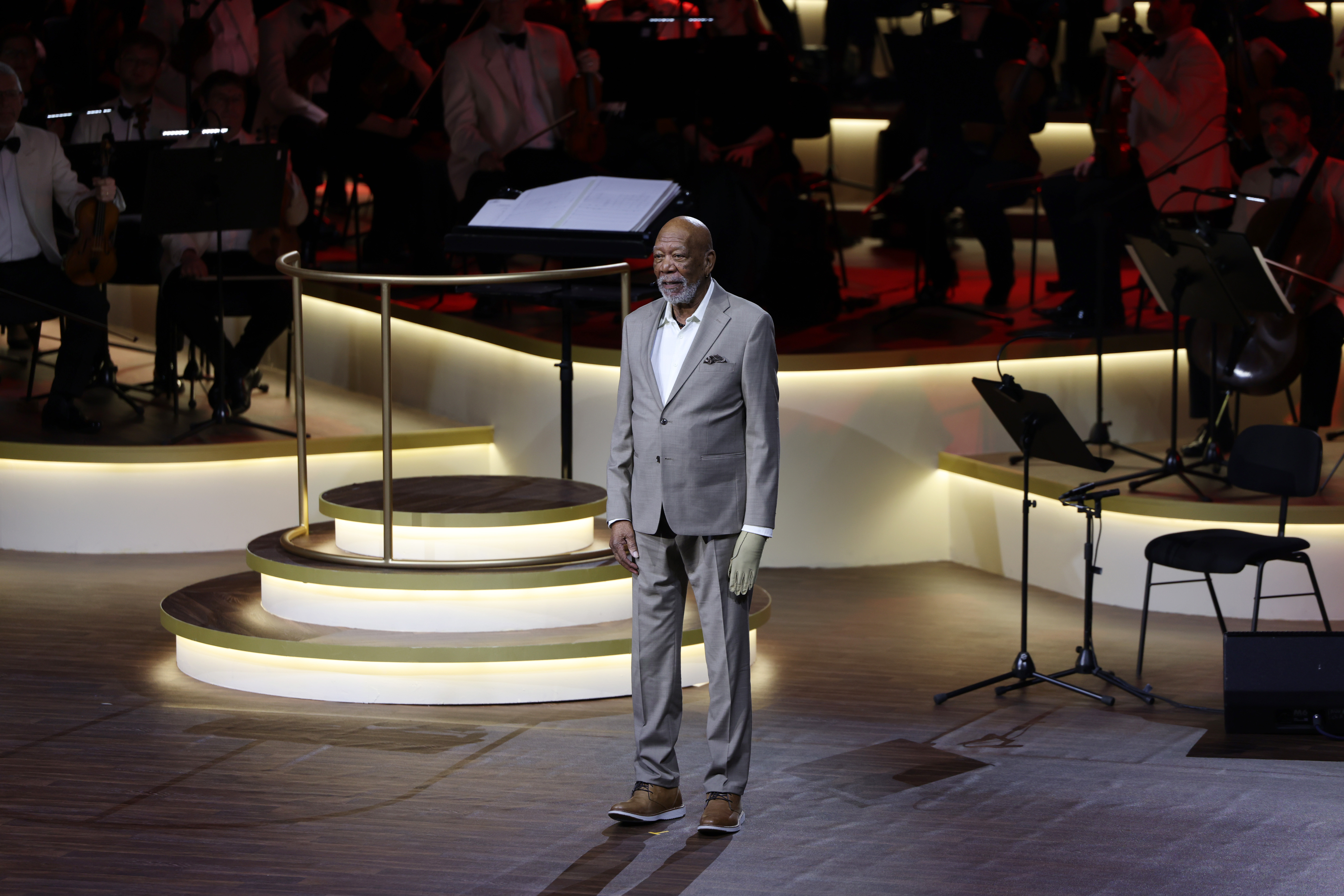 Morgan Freeman attends "Life Is A Dream" concert on January 17, 2025, in Riyadh, Saudi Arabia. | Source: Getty Images