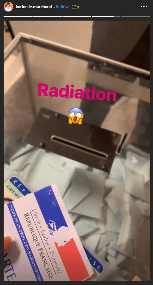 Instagram story/Karine Le Marchand