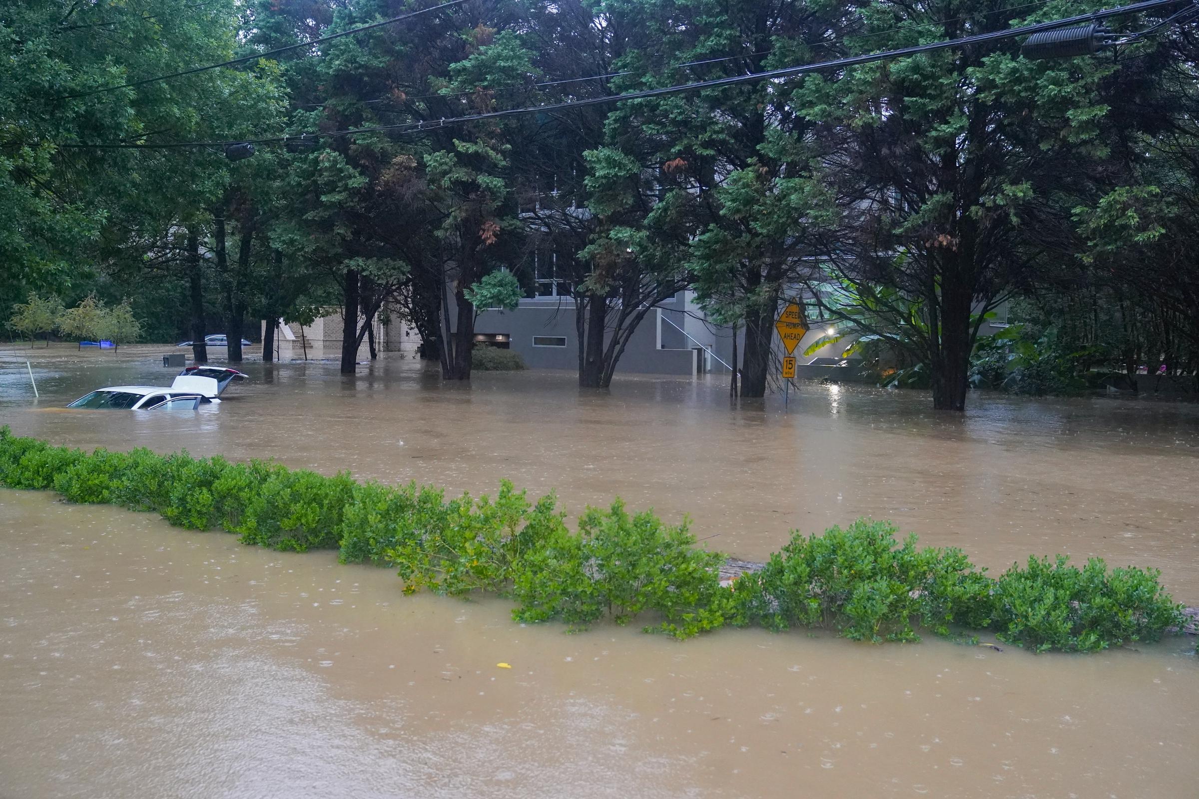 The flooded streets near Peachtree Creek after Hurricane Helene brought in heavy rains over night in Atlanta, Georgia, on September 27, 2024 | Source: Getty Images