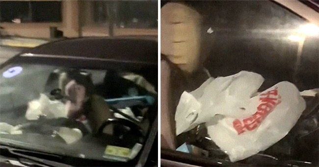 A TikToker walks around an alleged Uber Eats delivery car that is messy and crawling with roaches | Photo: TikTok/iamjordanlive