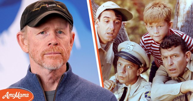 Ron Howard at the IMDb Studio at the 2020 Sundance Film Festival on January 24, 2020, in Utah (left), Andy Griffith, Jim Nabors, Ron Howard, and Don Knotts in "The Andy Griffith Show" circa 1963 (right) | Photo: Getty Images