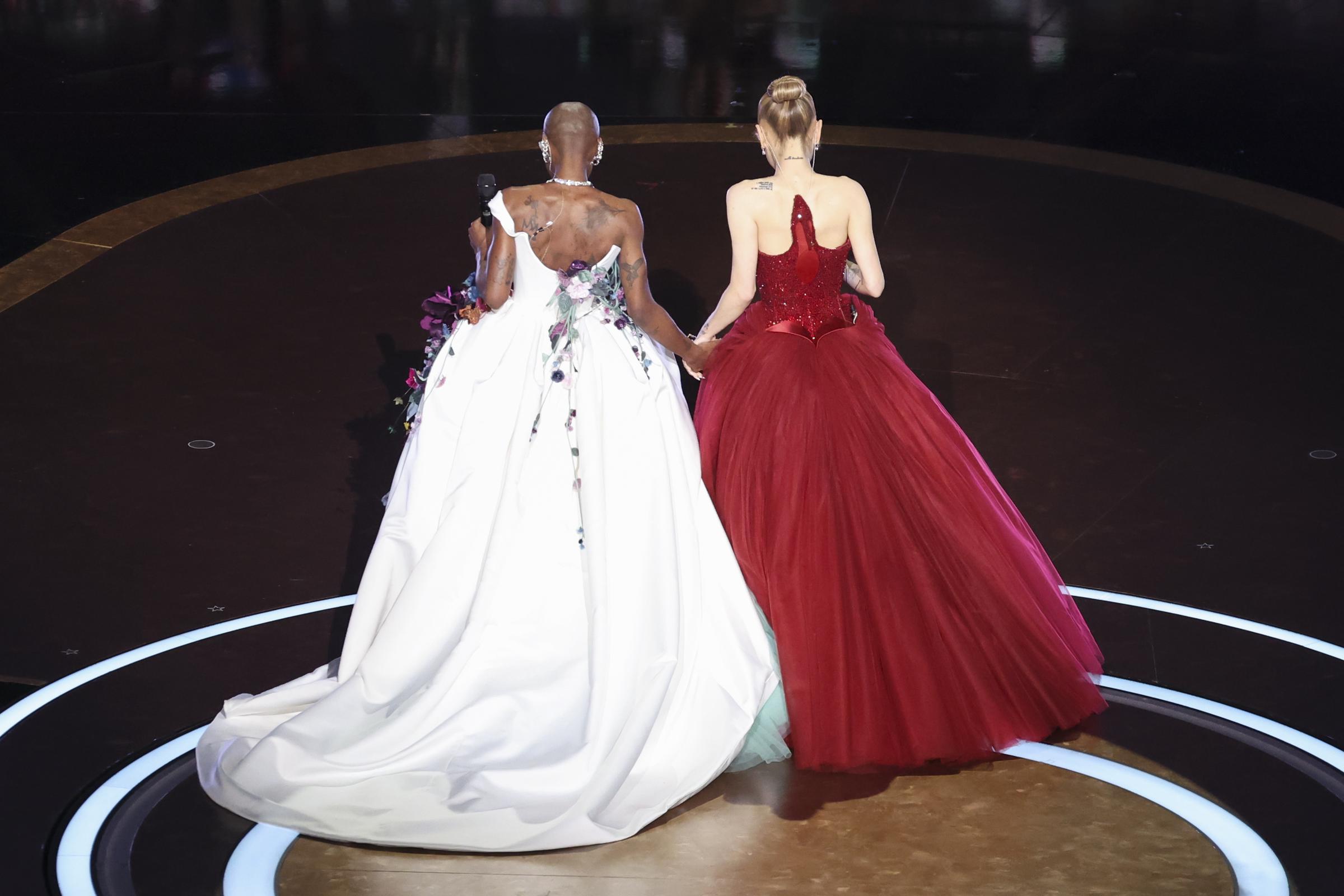 Cynthia Erivo and Ariana Grande at the 97th Oscars held in Hollywood, California | Source: Getty Images