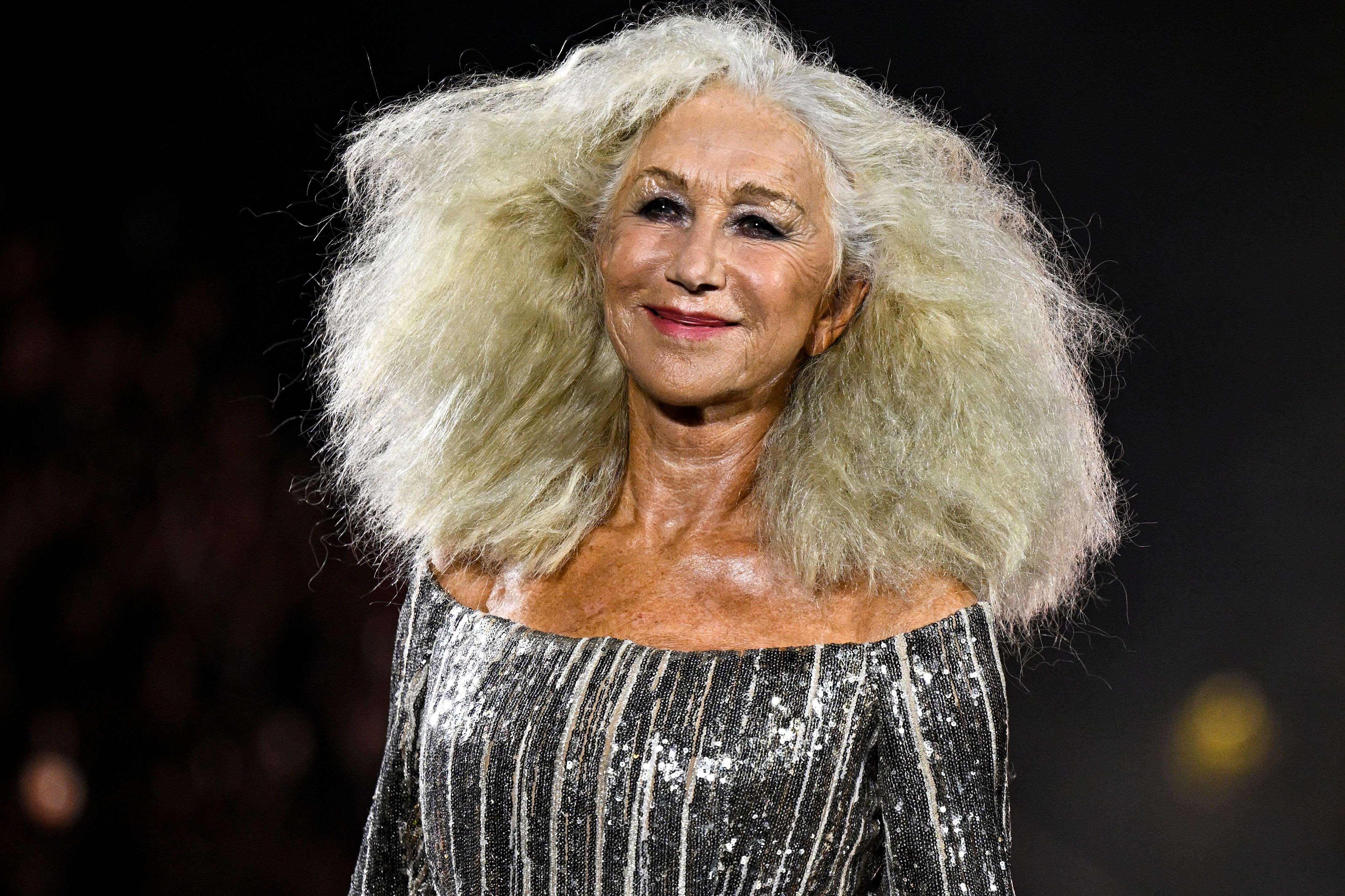 Dame Helen Mirren walks the runway during the 6th L'Oreal Show in Paris, France on October 01, 2023 | Source: Getty Images