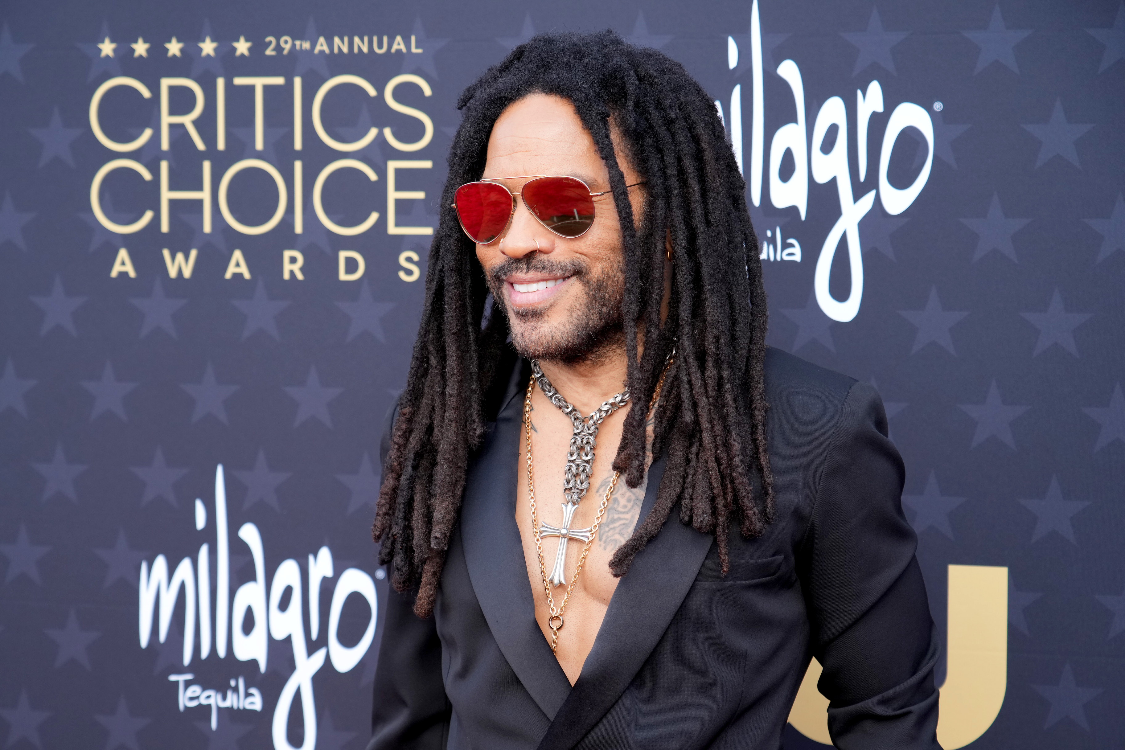 Lenny Kravitz attends the 29th Annual Critics Choice Awards at Barker Hangar on January 14, 2024 in Santa Monica, California. | Source: Getty Images