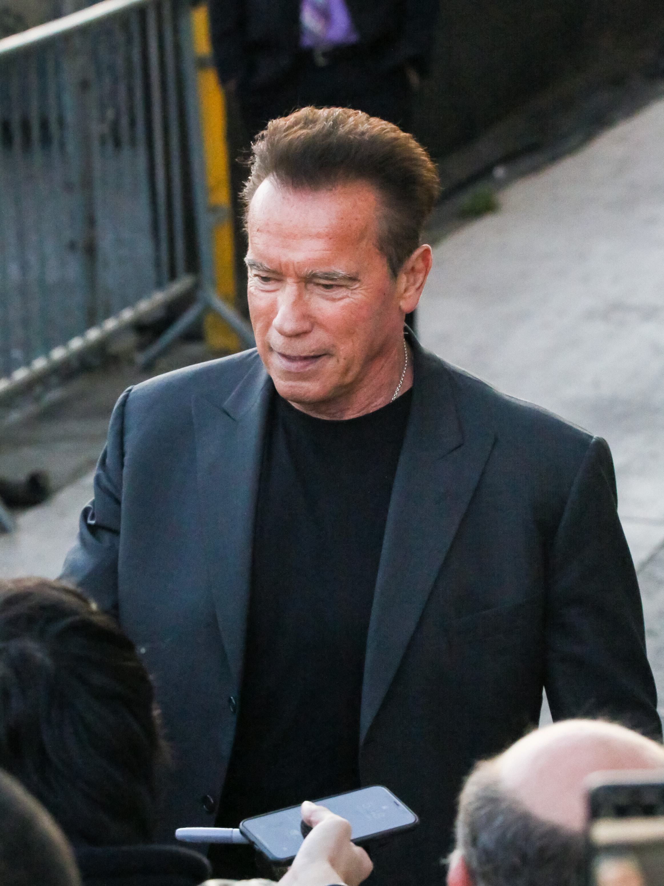 Arnold Schwarzenegger arriving at "Jimmy Kimmel Live" on October 28, 2019 in Los Angeles, California| Source: Getty Images