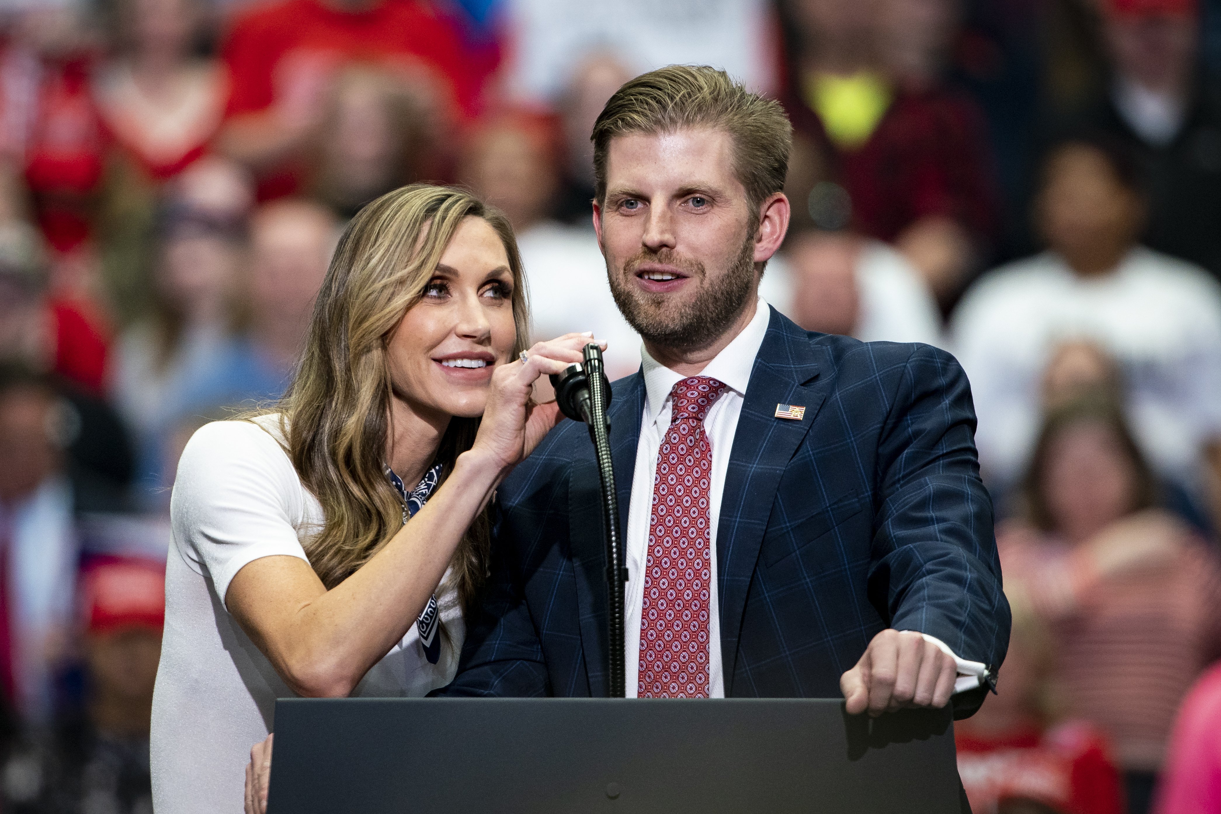 Lara Trump, and Eric Trump, during a rally with U.S. President Donald Trump in Charlotte, North Carolina, on March 2, 2020 | Photo: GettyImages