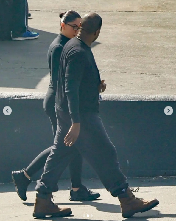 Kanye West walking with a woman who strongly resembles his wife, Bianca Censori, in Los Angeles in a post dated March 16, 2025 | Source: Instagram/pagesix