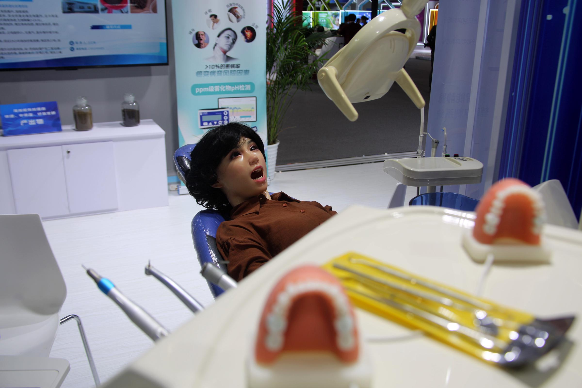 For illustrative purposes: A medical robot demonstrating the dental surgery process at the 27th China Beijing International High-tech Expo (CHITEC) in Beijing, China, on May 8, 2025 | Source: Getty Images