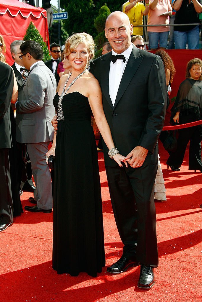 Actress Ashley Jensen and husband Terence Beesley arrive at the 60th Primetime Emmy Awards | Getty Images