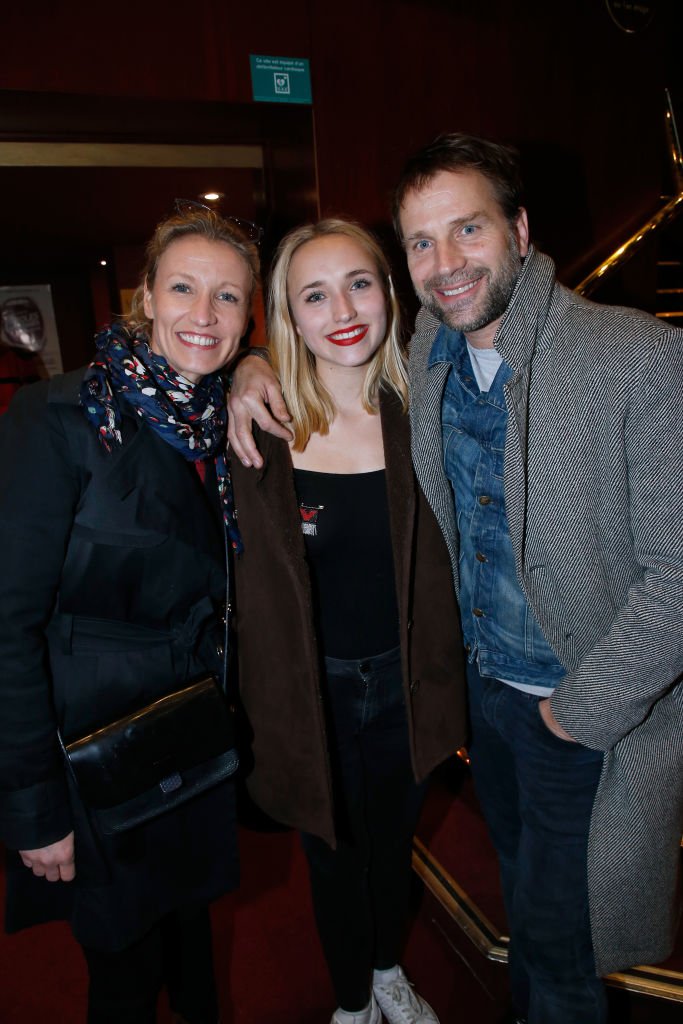 Thomas Jouannet, Alexandra Lamy et leur fille Chloé le 12 mars 2018 à Paris. l Source : Getty Images