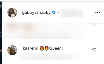 A fan's comment on Gabby Sidibe's picture showing off her Ivy Park wears. | Photo: Instagram/Gabby3shabby