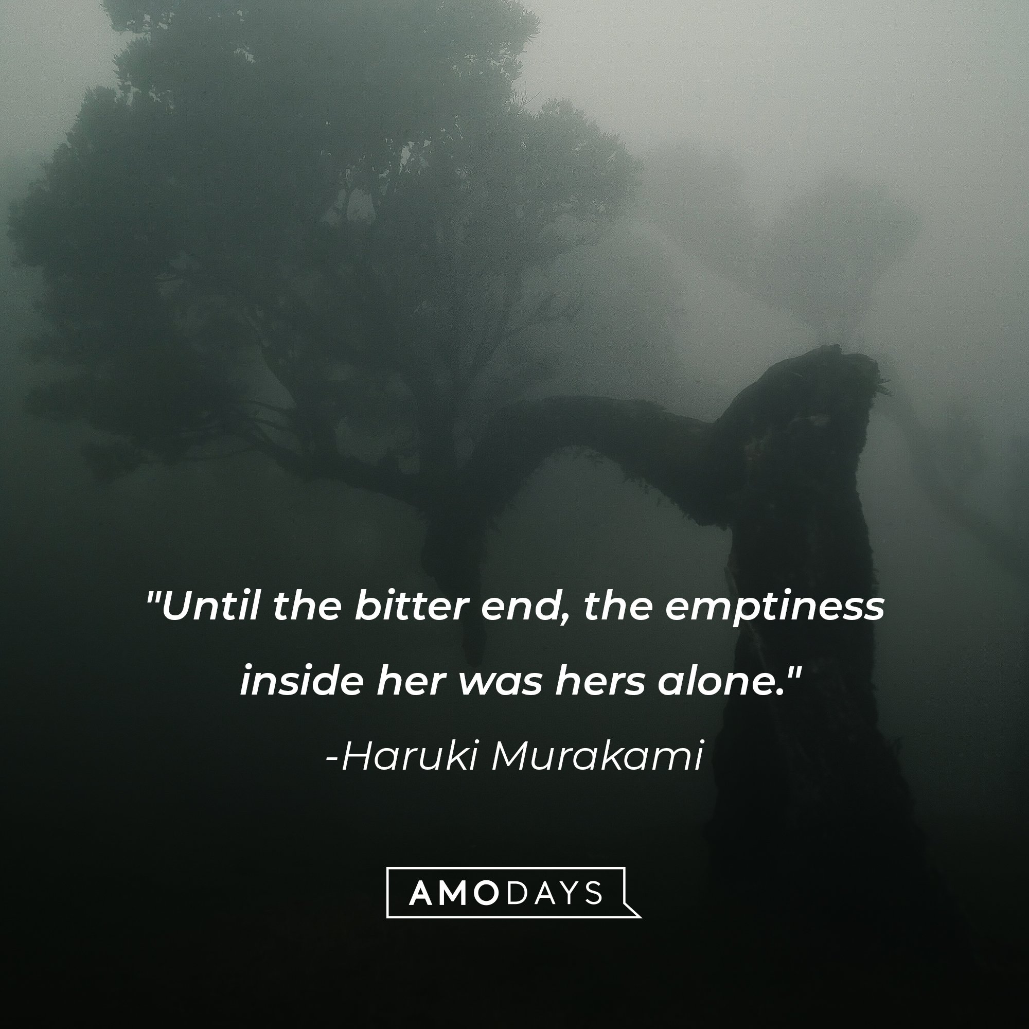 Haruki Murakami’s quote: "Until the bitter end, the emptiness inside her was hers alone." | Image: AmoDays 