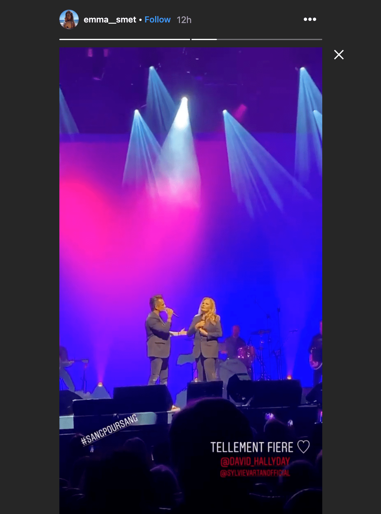 Sylvie Vartan et David Hallyday qui chante | Photo : Instagram/emma__smet