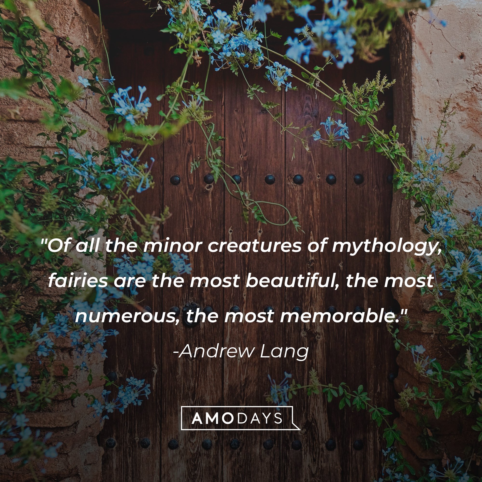 Andrew Lang's quote: "Of all the minor creatures of mythology, fairies are the most beautiful, the most numerous, the most memorable." | Image: Amo Days