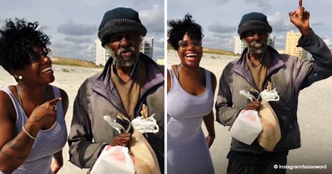 Fantasia Barrino helps homeless man on the beach & shares powerful message about being grateful