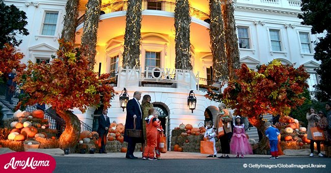 Melania Trump wears smart tartan coat for trick-or-treating