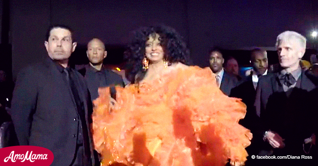 Diana Ross Stuns in a Fine Orange Dress with Hundreds of Frills for Her ...