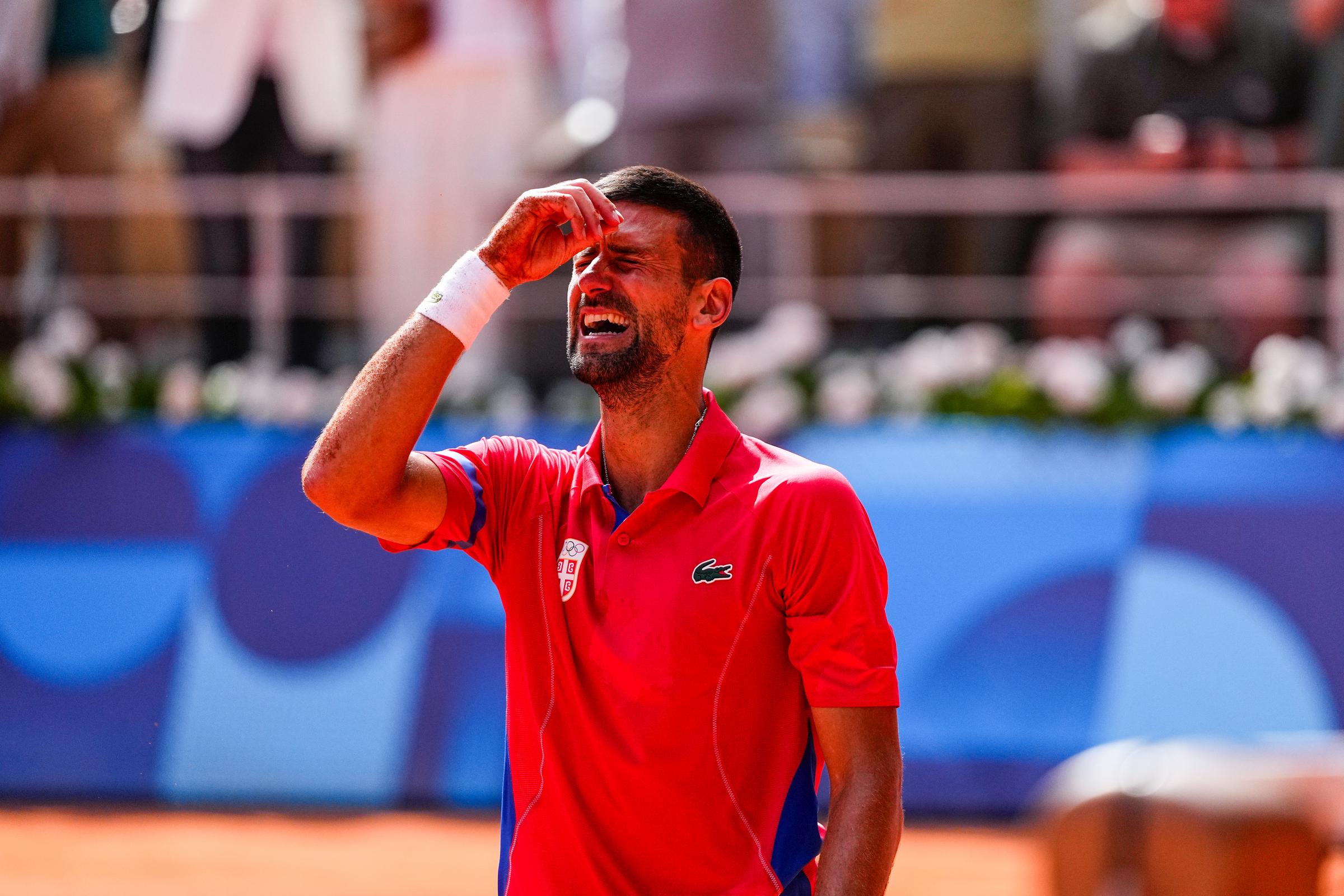 Novak Djokovic celebrates after winning against Carlos Alcaraz on August 4, 2024 | Source: Getty Images