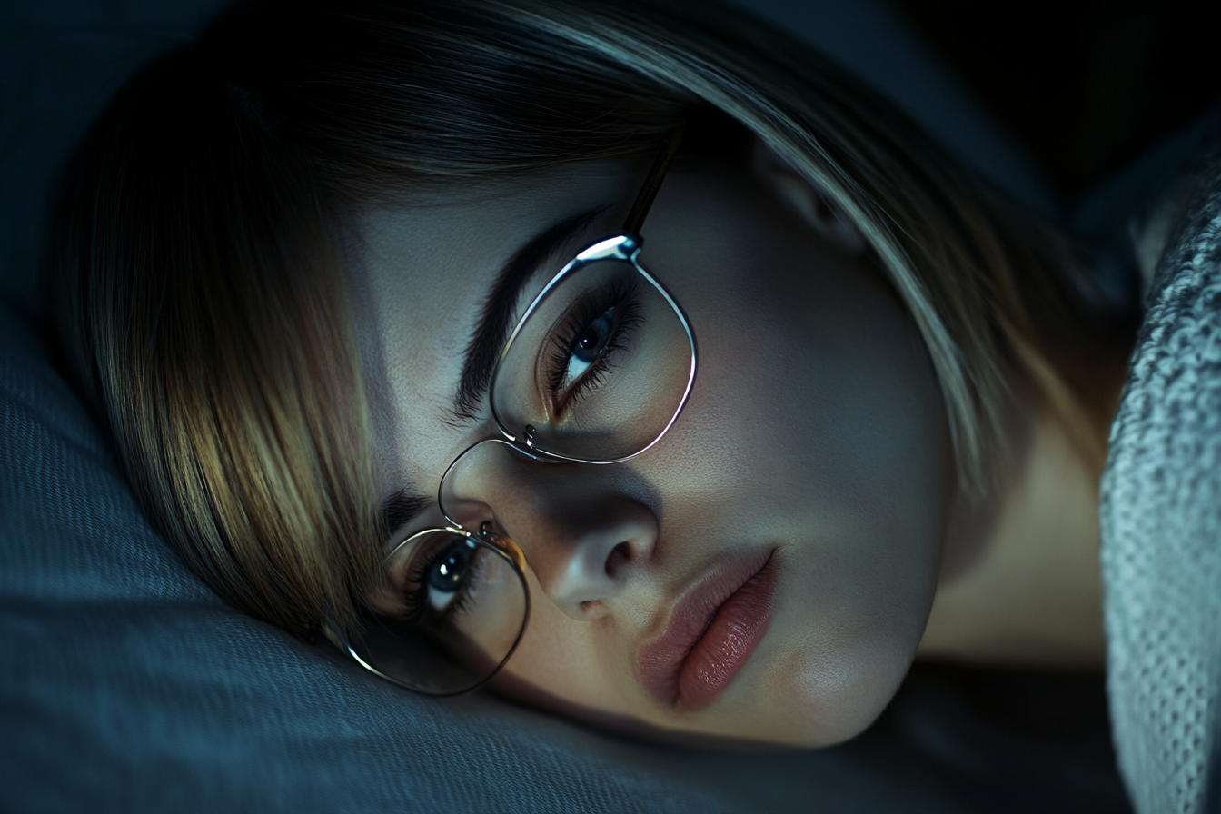 A close-up shot of a woman in bed, thinking | Source: Midjourney