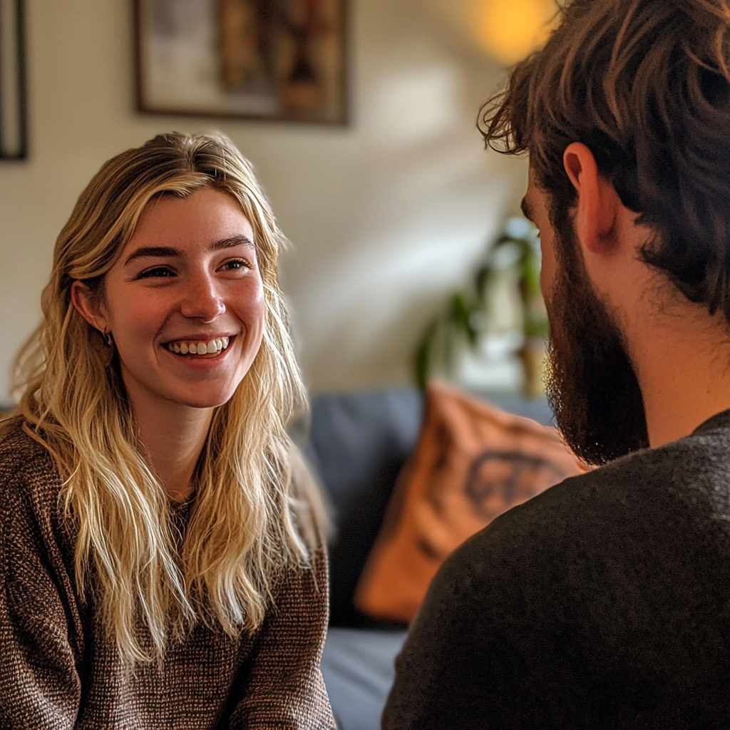 A woman talking to her husband | Source: Midjourney