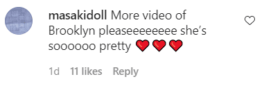 A fan's comment about Brooklyn Daly's post on Instagram | Photo: Instagram/thebrooklyndaly
