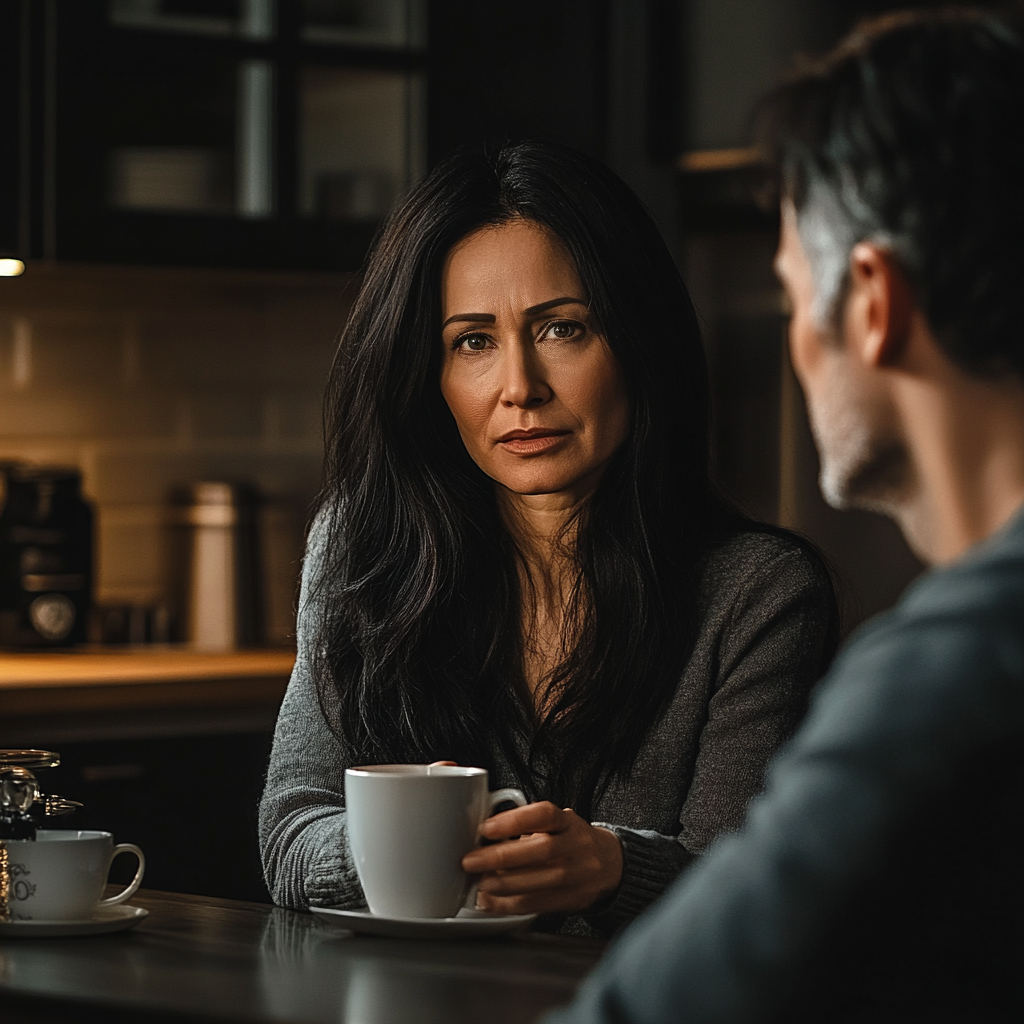 A woman talking to her husband | Source: Midjourney