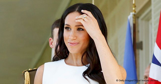 Meghan Markle flaunts a hint of baby bump in $1800 dress for the 1st ...
