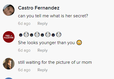 Fans' comments on a viral Tiktok video of a lady and her mom. | Photo: Tiktok/liza_gulyaewa