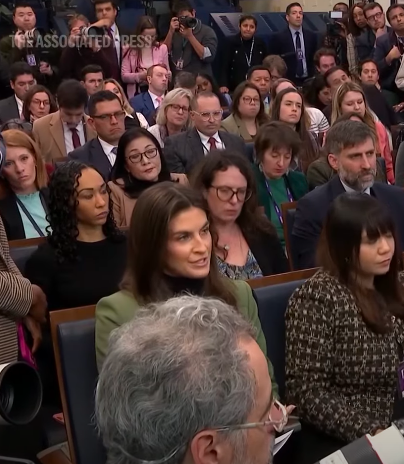 The reporter asking the question about the Gulf of Mexico's name change. | Source: YouTube/Associated Press