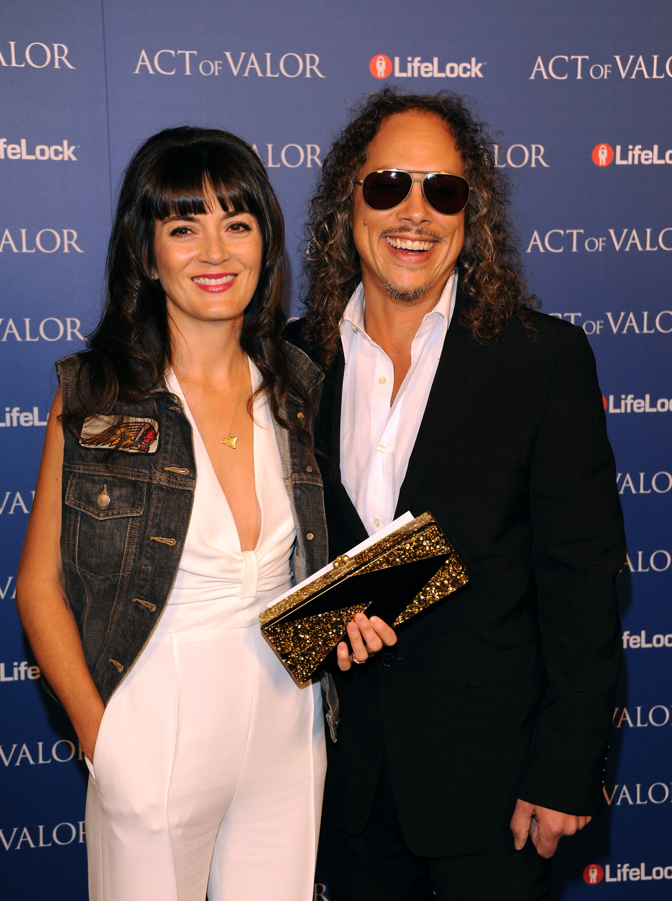 Lani Hammett and Kirk Hammett at the premiere of "Act of Valor" on February 13, 2012, in Hollywood. | Source: Getty Images