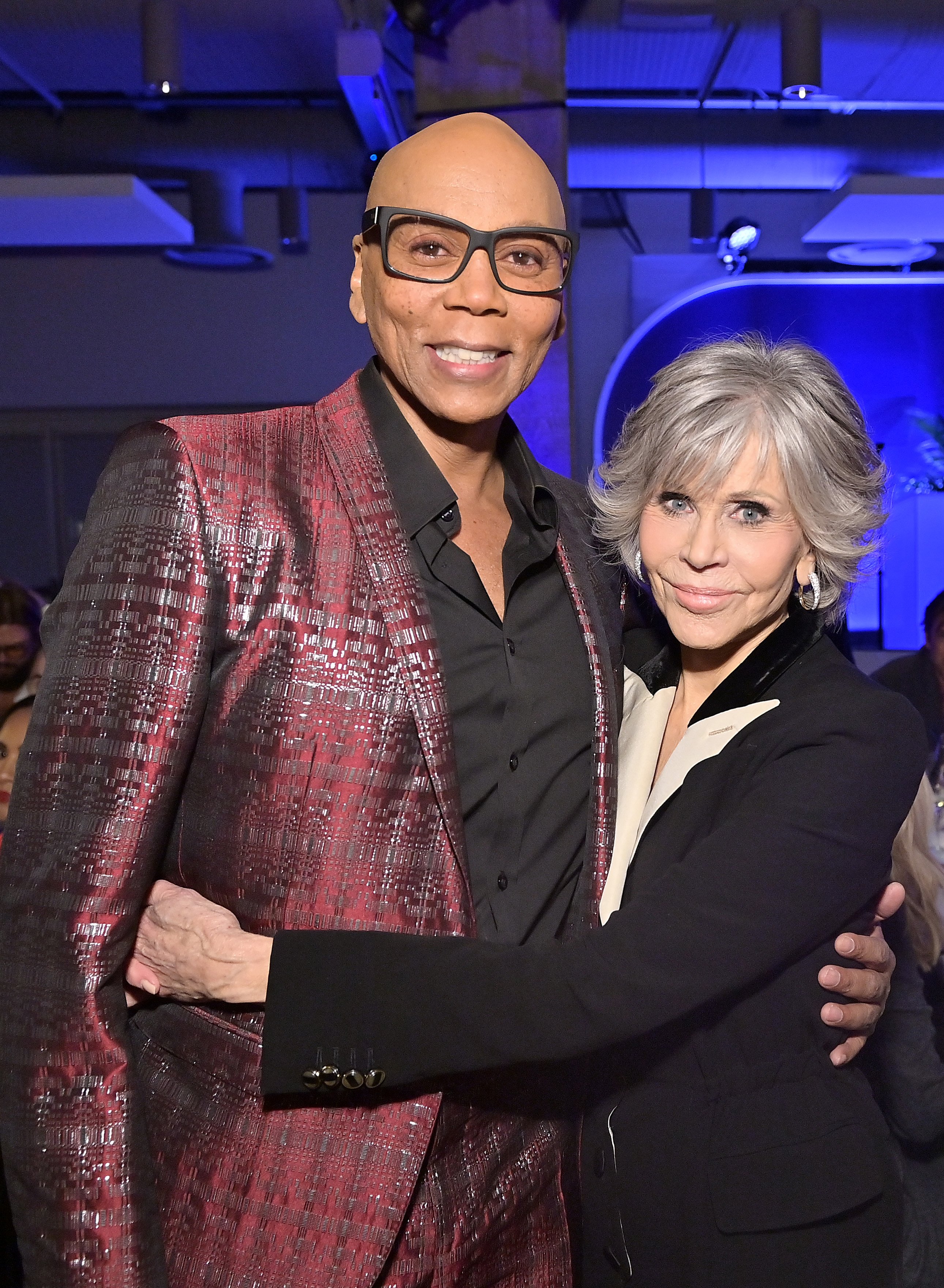 RuPaul and Jane Fonda at the Women in Film Honors: Trailblazers of the New Normal on October 06, 2021, in California | Source: Getty Images