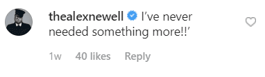 Alex Newell 's comment on Whoopi Goldberg's post. | Photo: instagram.com/whoopigoldberg