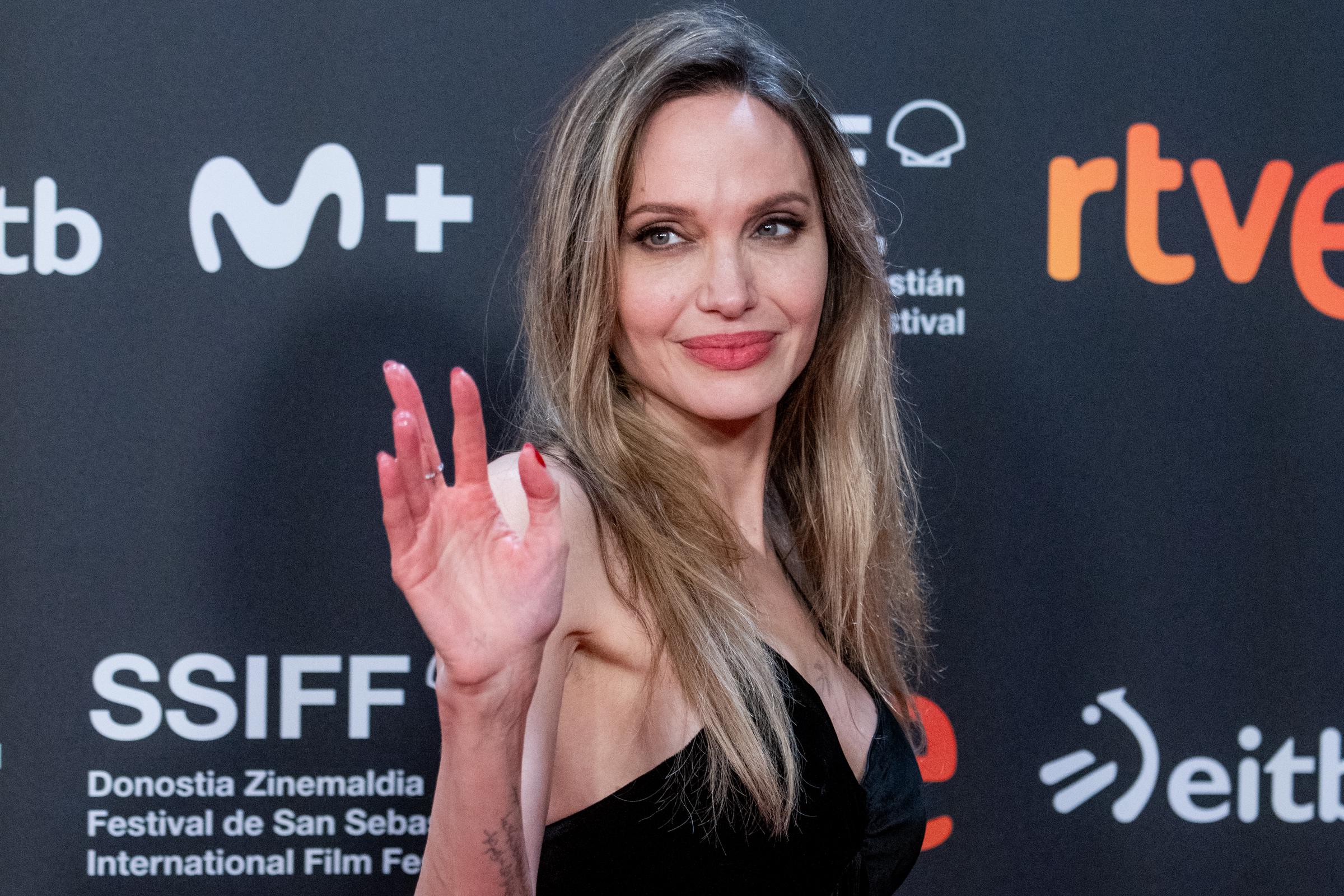 Angelina Jolie attends the "Couture" red carpet during the 73rd San Sebastian International Film Festival at Kursaal Palace on September 21, 2025, in San Sebastian, Spain | Source: Getty Images