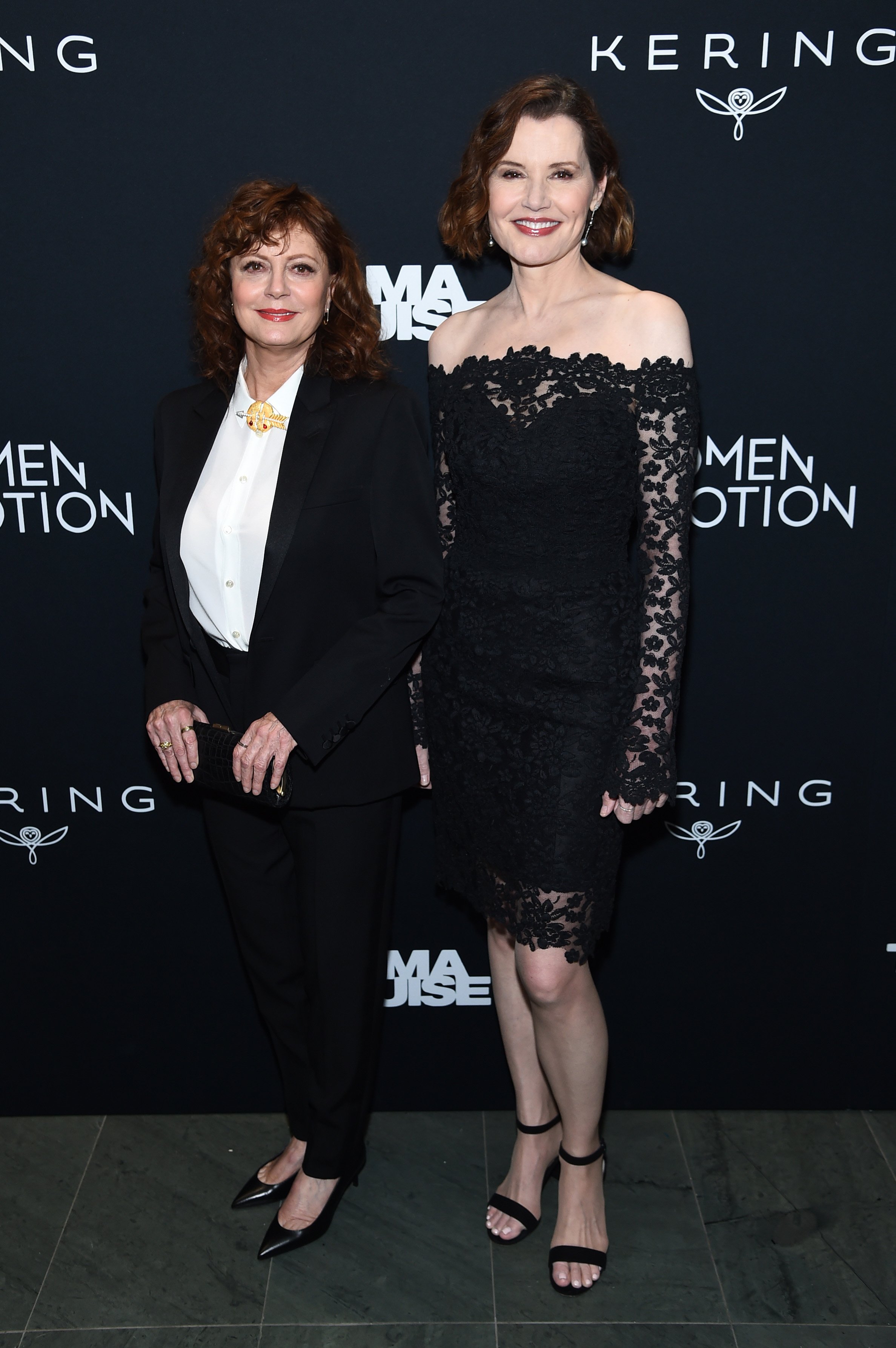 Susan Sarandon and Geena Davis attend the screening of "Thelma & Louise" Women In Motion on January 28, 2020, in New York City. | Source: Getty Images.