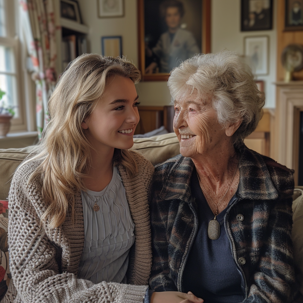 Mrs. Harrison talks to Laura | Source: Midjourney