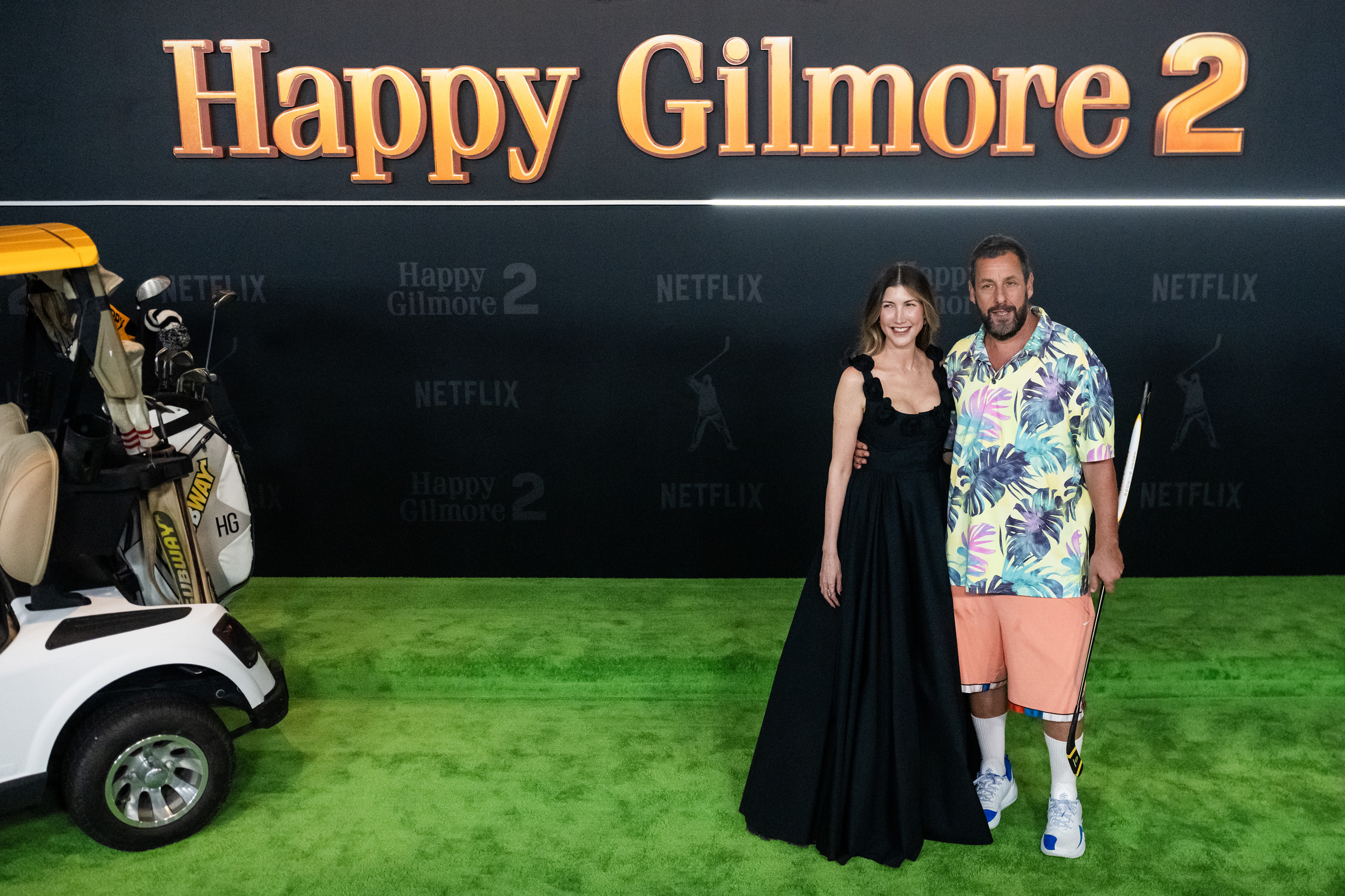 Jackie and Adam Sandler at the "Happy Gilmore 2" world premiere at Jazz at Lincoln Center on July 21, 2025, in New York. | Source: Getty Images