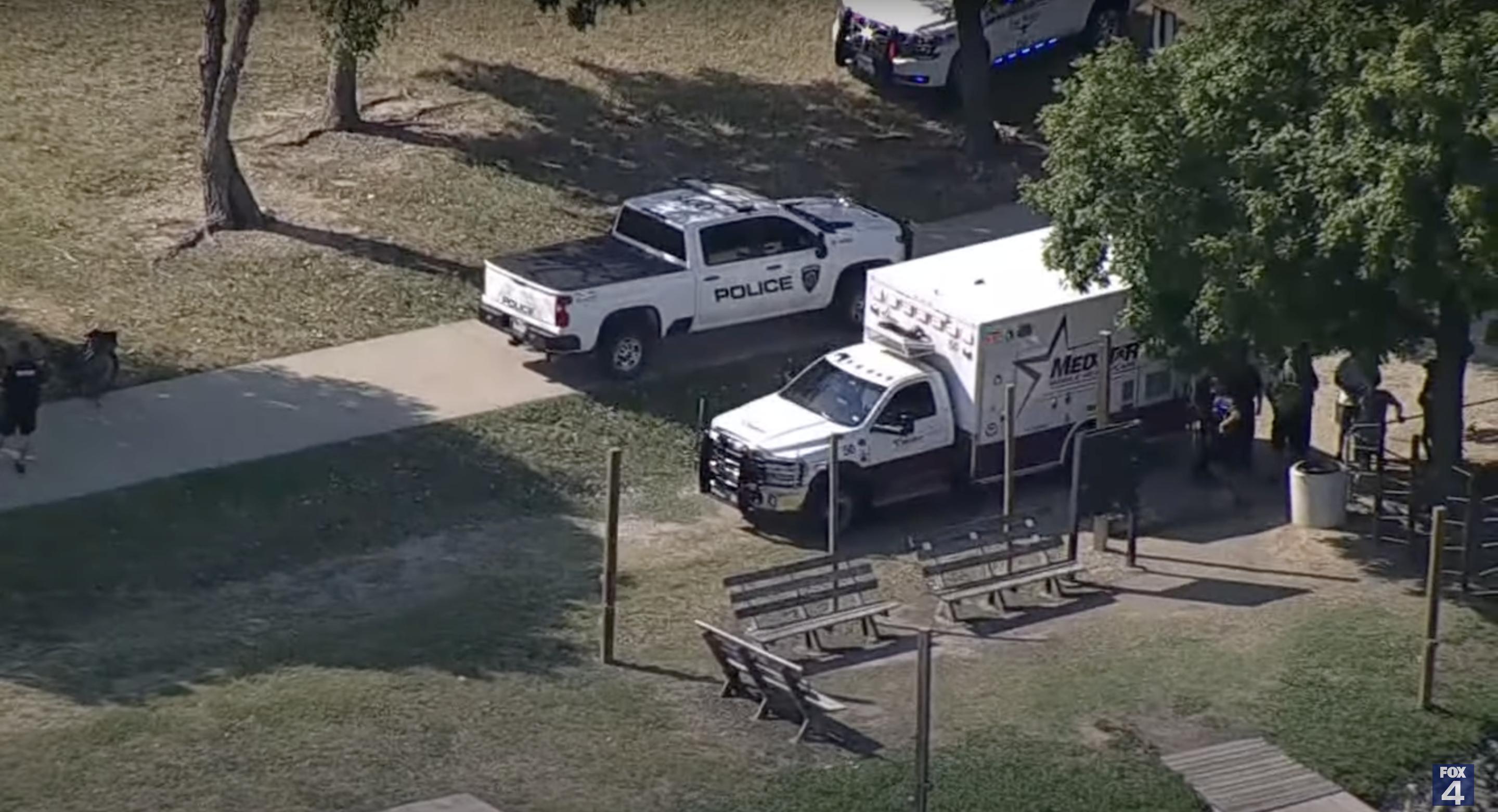 Police and authority vehicles on-site at the CrossFit Games, posted on August 9, 2024 | Source: YouTube/FOX 4 Dalla-Fort Worth