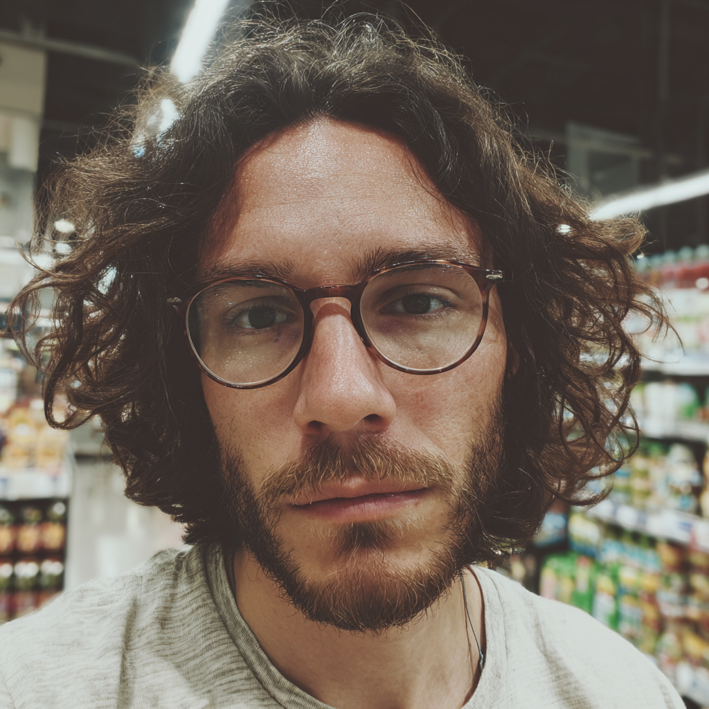 A man standing in a grocery store | Source: Midjourney