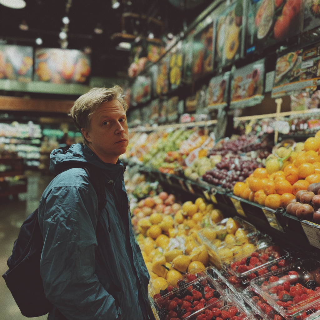 An annoyed man standing in a store | Source: Midjourney