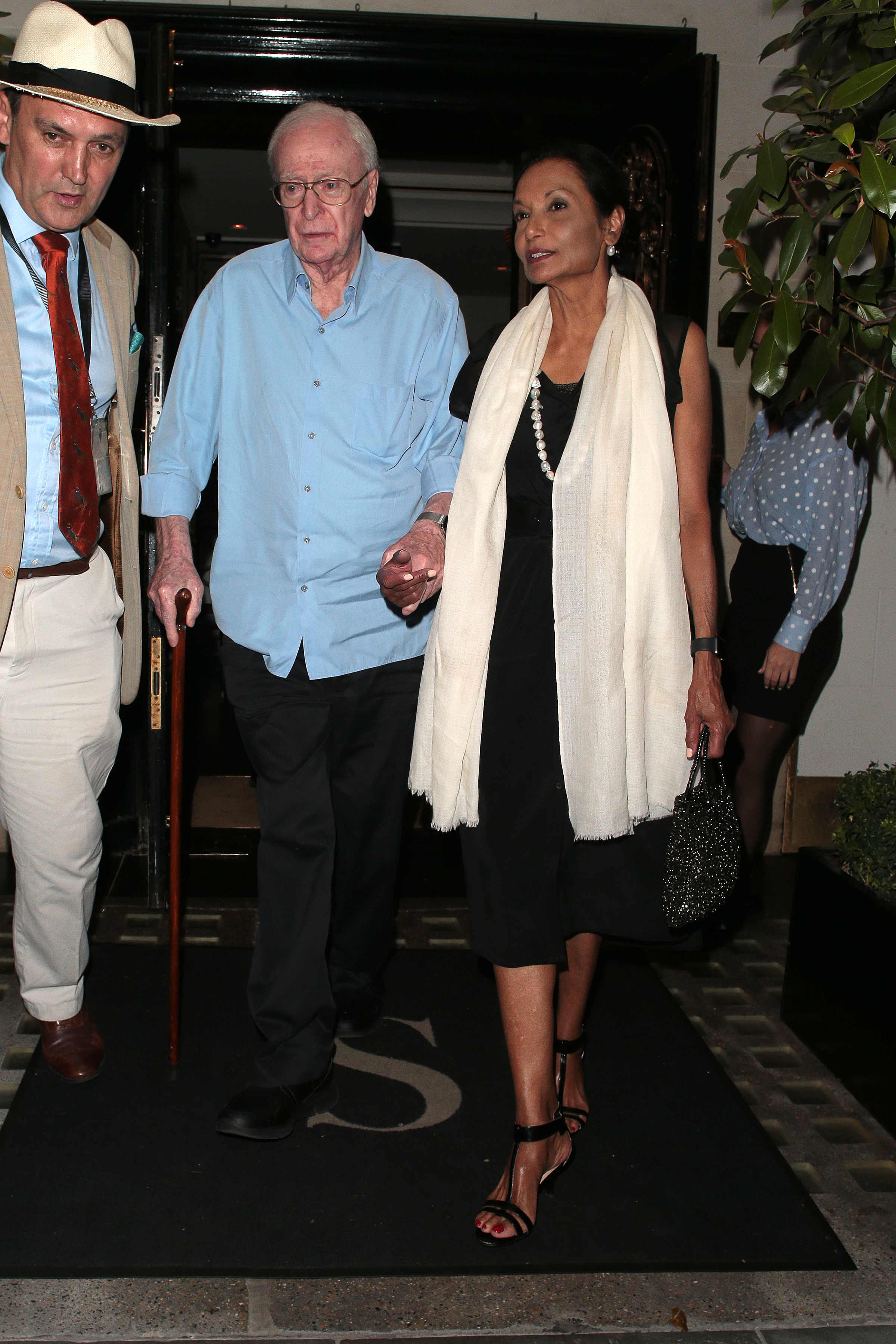 Michael Caine and Shakira Caine on a night out at Scott's restaurant in Mayfair on July 24, 2019 in London, England | Source: Getty Images