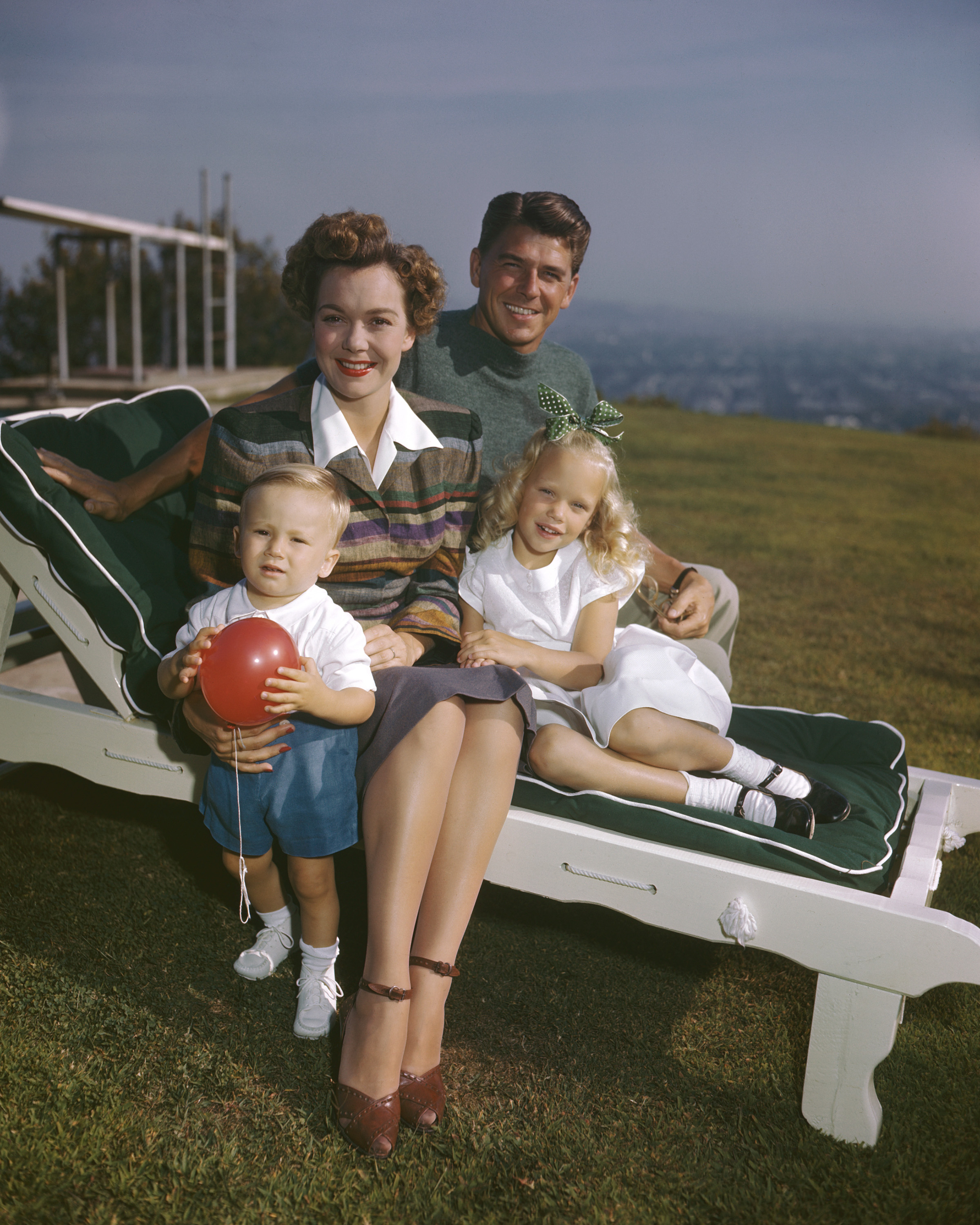 Ronald Reagan with Jane Wyman and their children Maureen and Michael, circa 1946 | Source: Getty Images