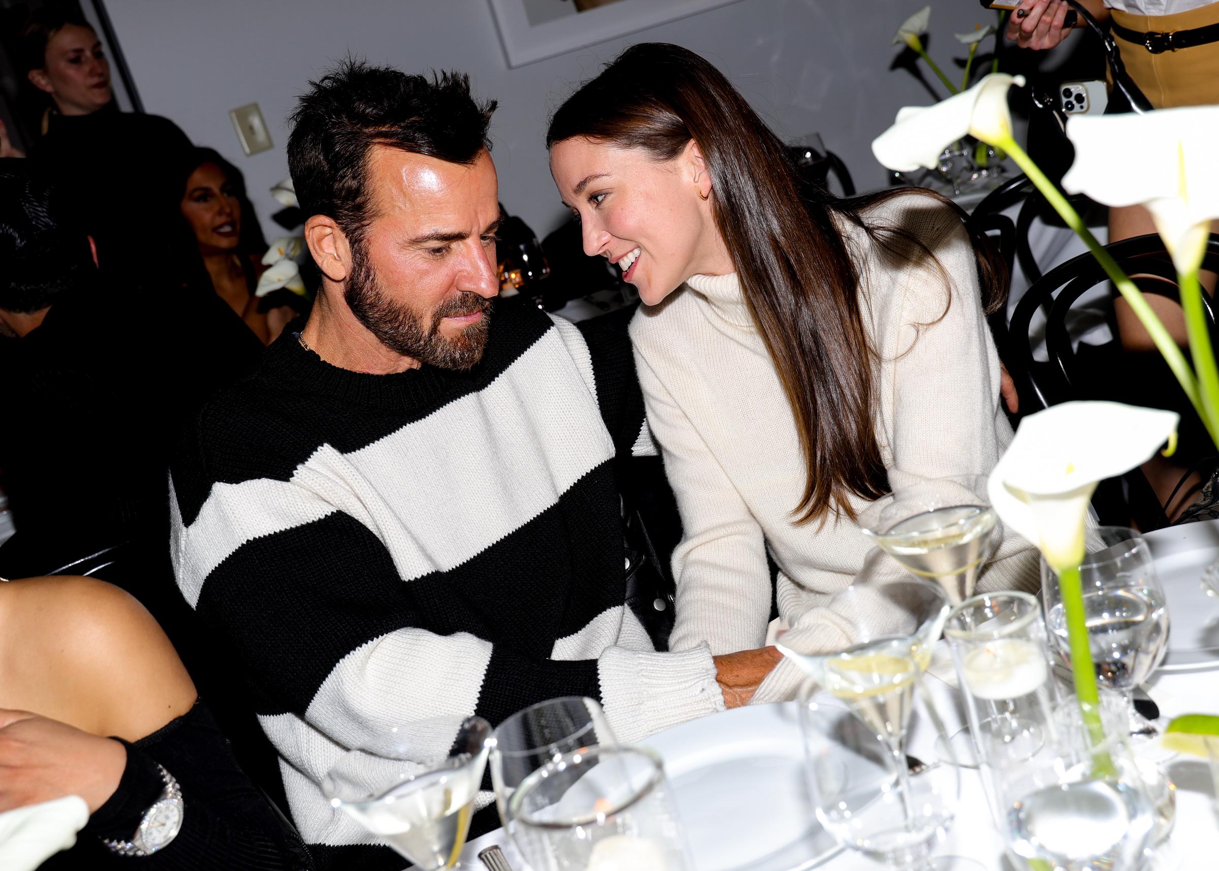 ustin Theroux and Nicole Brydon Bloom at the Frame x Amelia Gray dinner held at Chateau Marmont on April 4, 2024 | Source: Getty Images