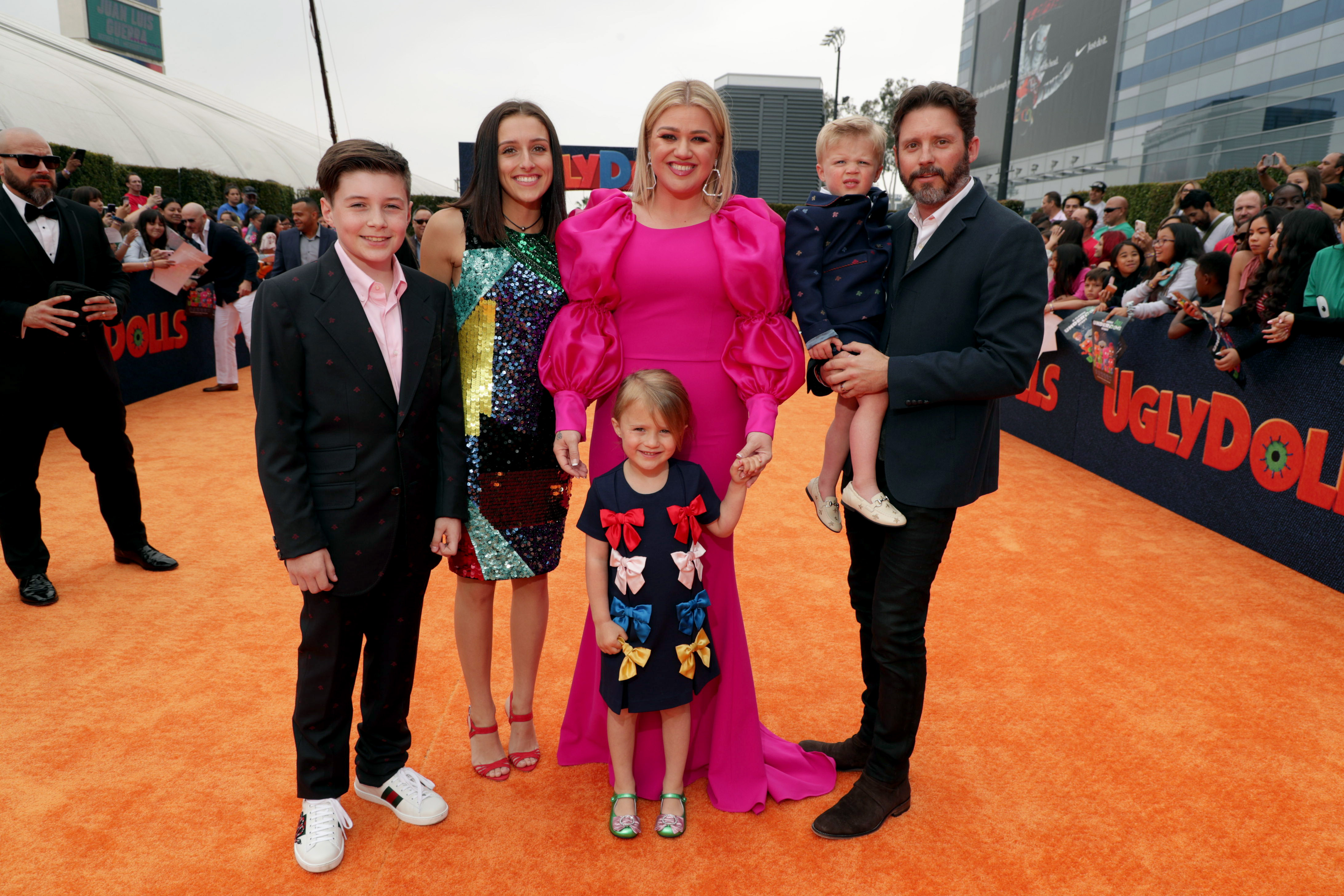 River Rose, Kelly Clarkson, Remington Alexander, and Brandon Blackstock are seen at Regal Cinema in Los Angeles, California, on April 27, 2019 | Source: Getty Images