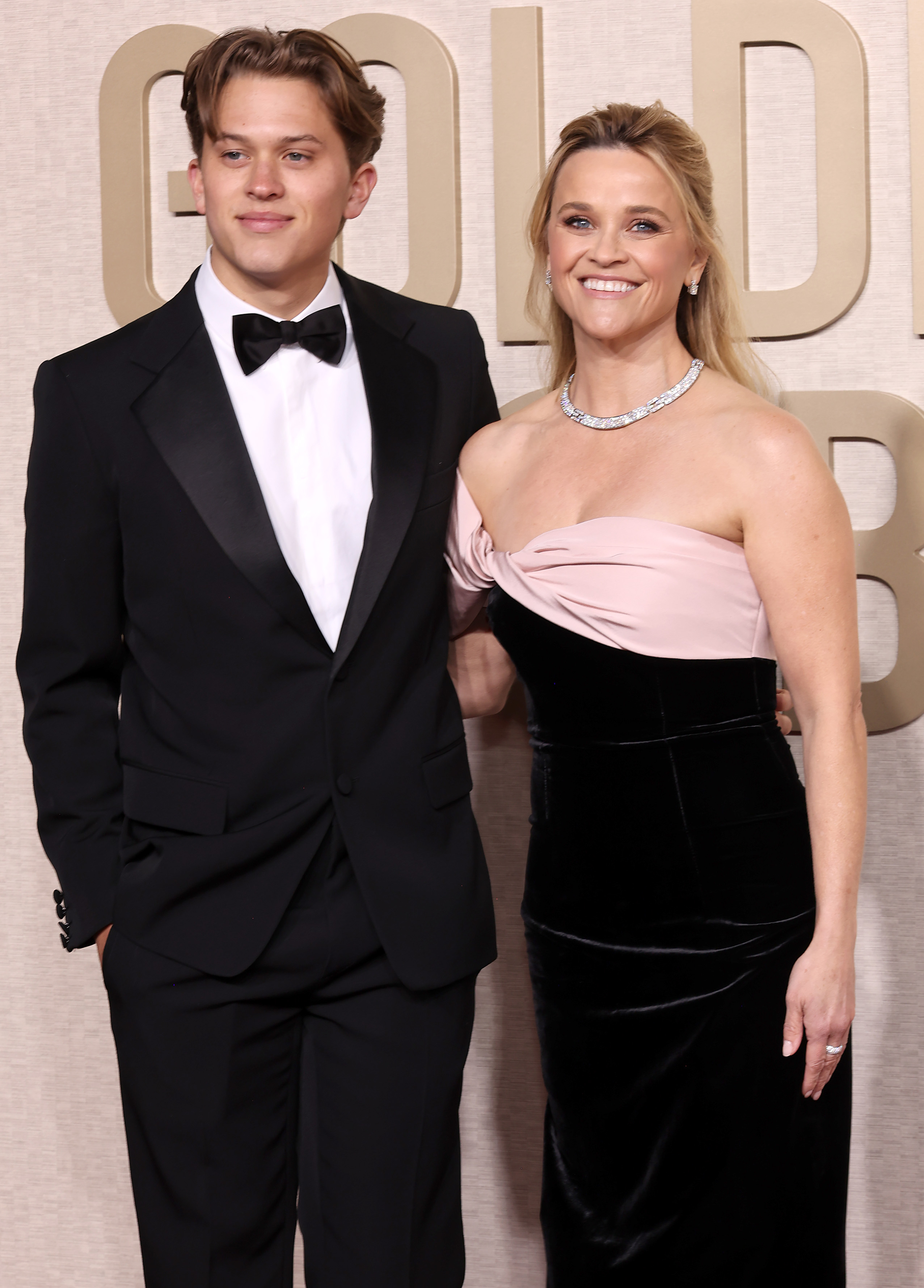 Deacon Phillippe and Reese Witherspoon at the 81st Annual Golden Globe Awards in Beverly Hills, California on January 7, 2024 | Source: Getty Images