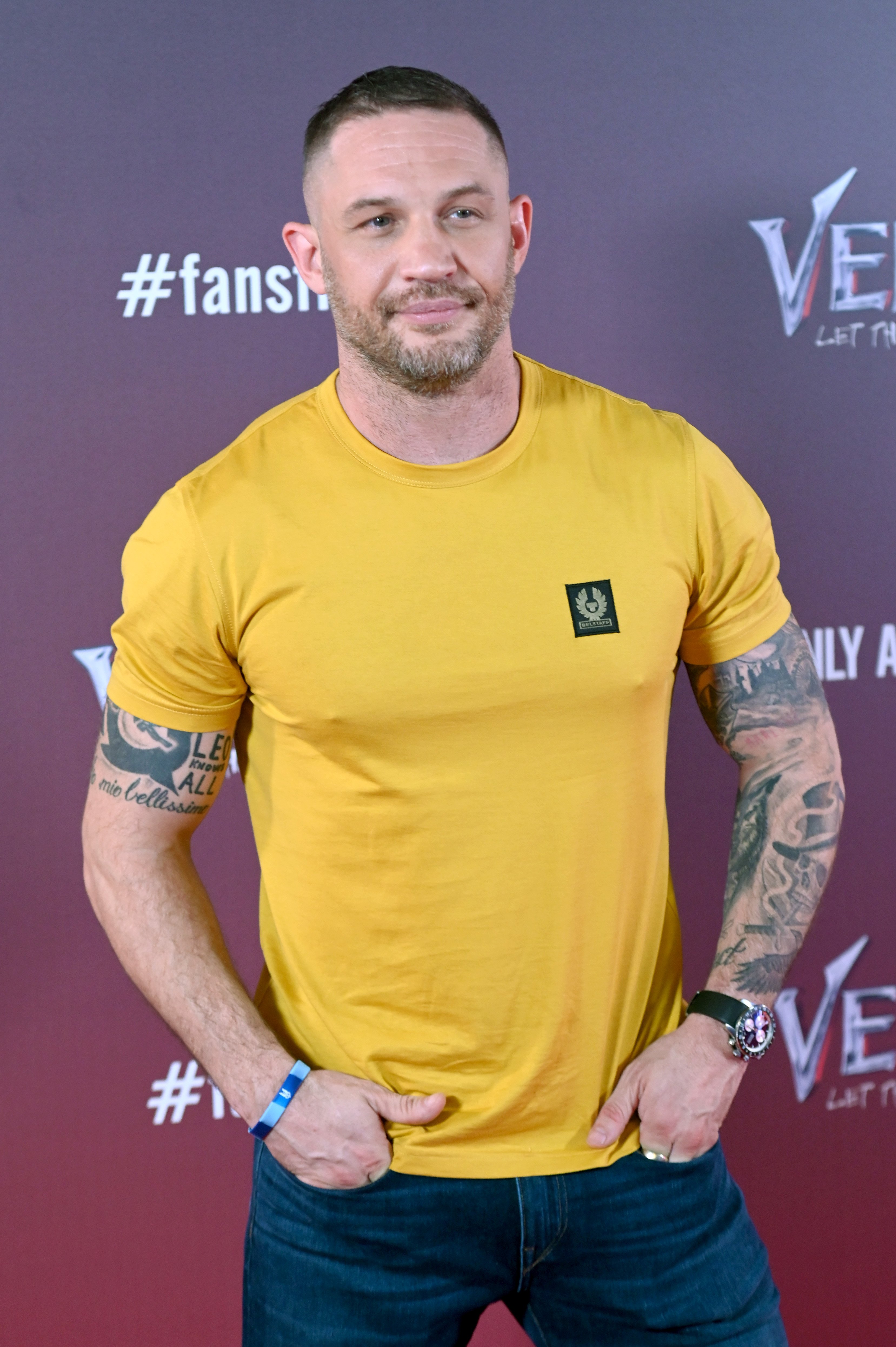 Tom Hardy on September 14, 2021 in London, England | Source: Getty Images