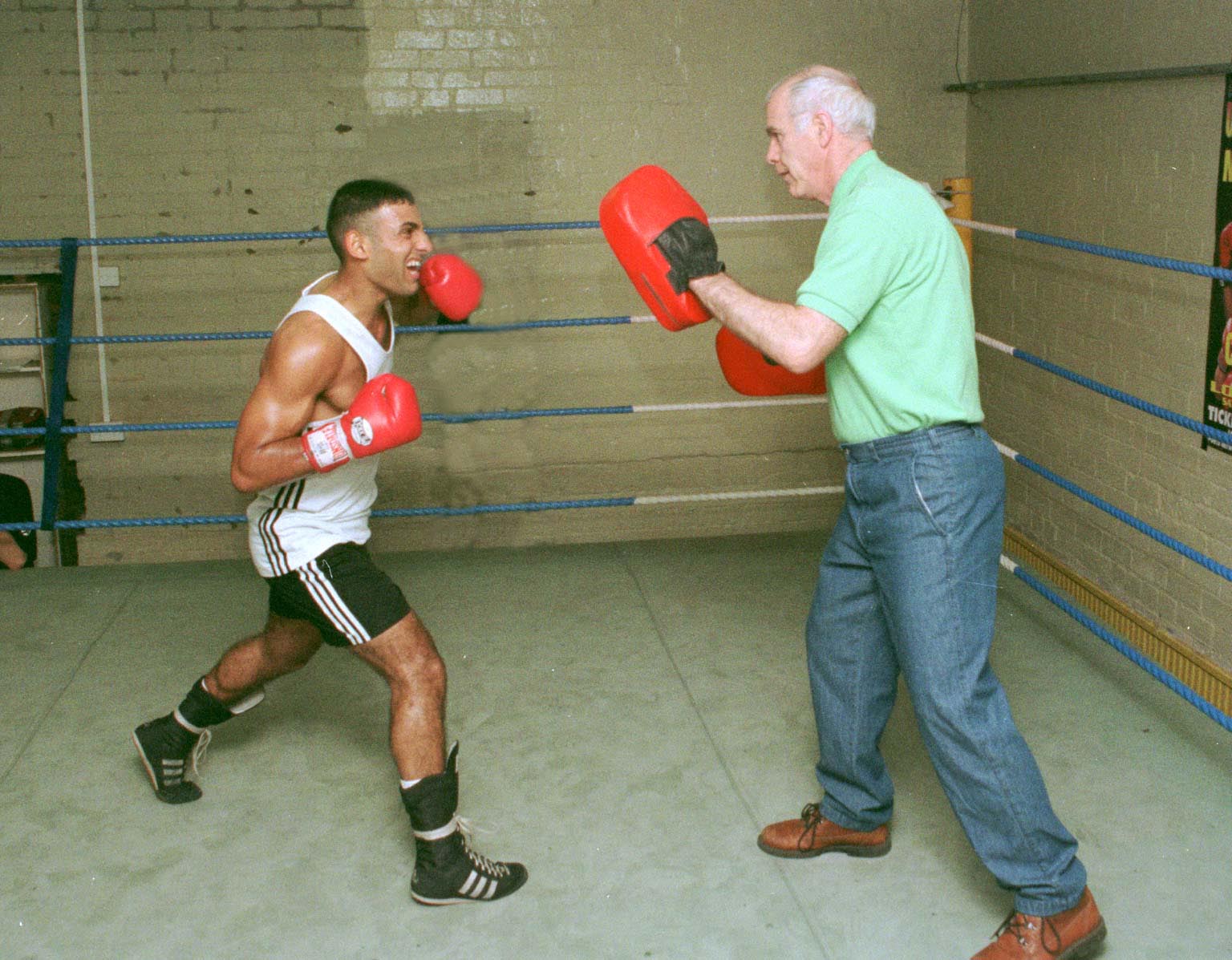 Brendan Ingle and Prince Naseem photographed training in 1997 | Source: Getty Images