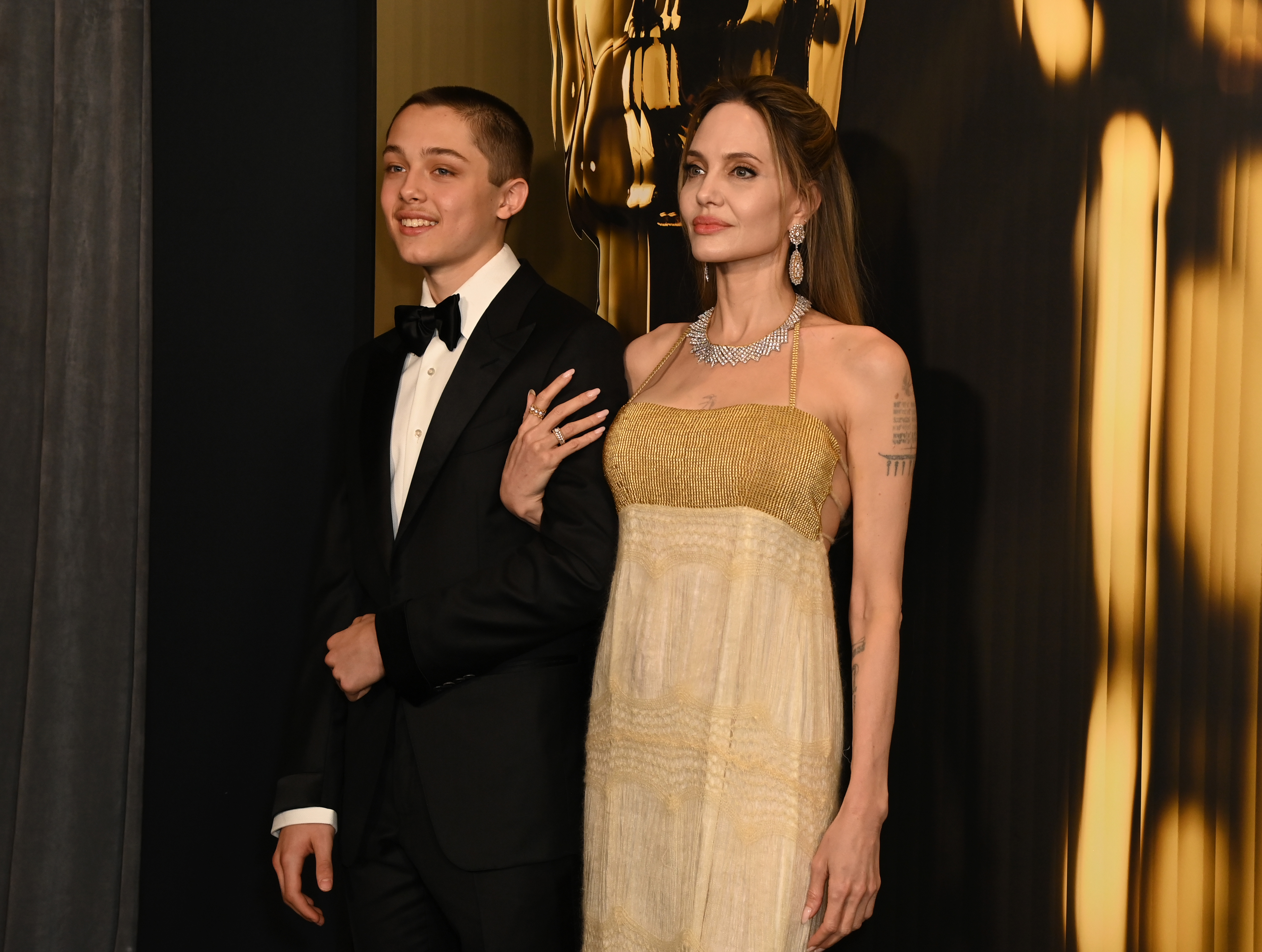 Knox Jolie-Pitt and Angelina Jolie at the 2024 Governors Awards, in Hollywood, California, on November 17, 2024 | Getty Images
