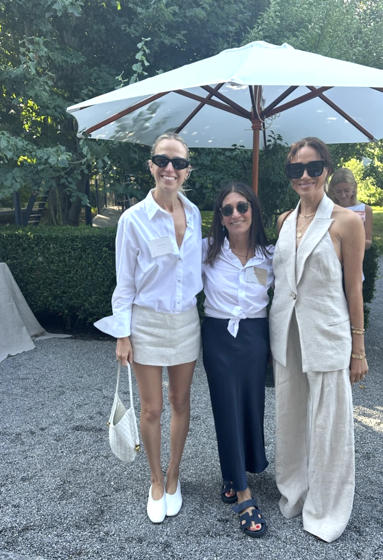 Misha Nonoo, Bobbi Brown and Meghan Markle pose together, dated July 26, 2024 | Source: Instagram/@justbobbiedotcom