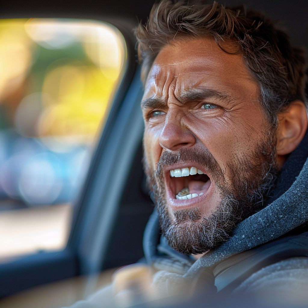 A man shouting in the car | Source: Midjourney